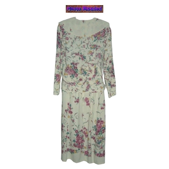 Vintage 70's Cottagecore Fairy Cottage Floral Prairie Outfit Boho Skirt Bloom M - Picture 6 of 13